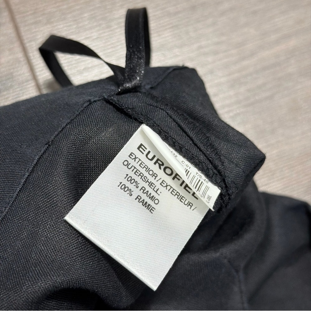 Cortefiel Black Linen Pants%100 LINEN with White Floral Embroidery-BRAND NEW - Picture 6 of 8